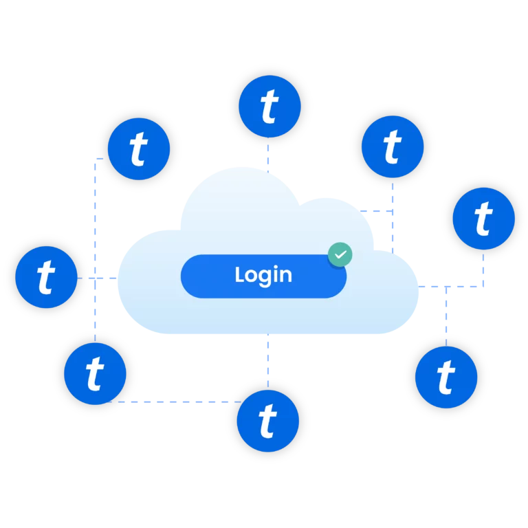 Cloud login system managing multiple Ticketmaster accounts, symbolizing secure access for users with a presale code Ticketmaster setup.